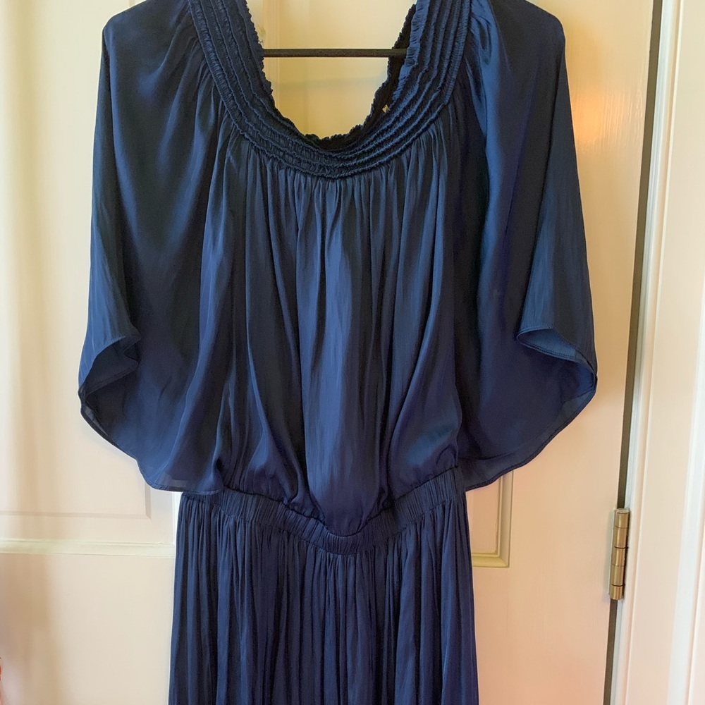 Navy satin dress